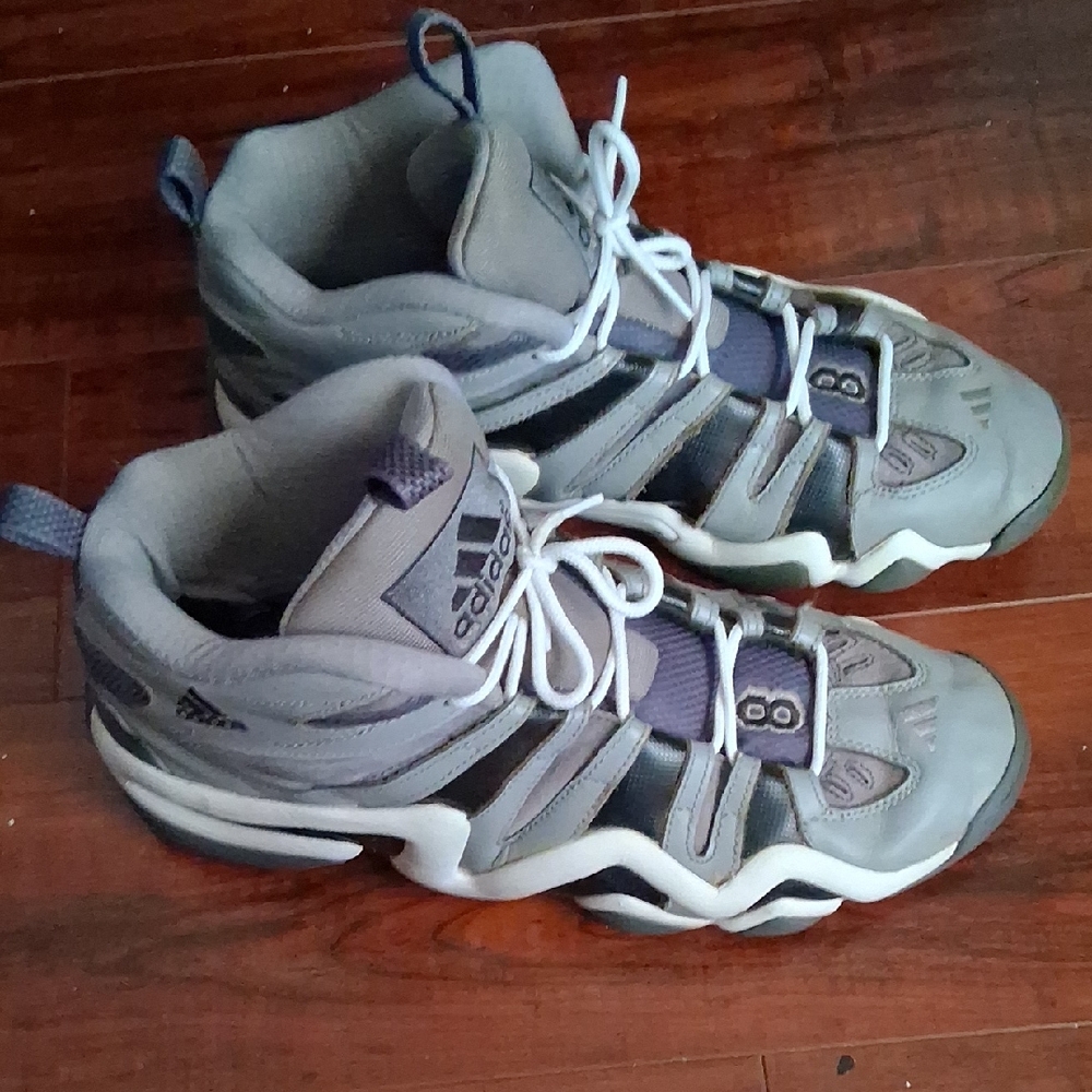 Adidas Gray and Black High-Top Sneakers